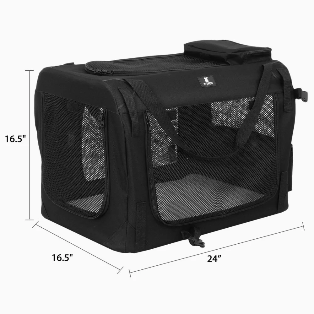 NEW 3Door 24” Indoor/Outdoor Folding Soft Pet Crate